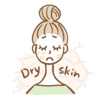 Illustration of a woman with dry skin